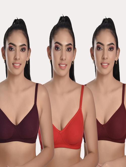 pack of 3 solid bras - 20611467 - Very Small Image - 1