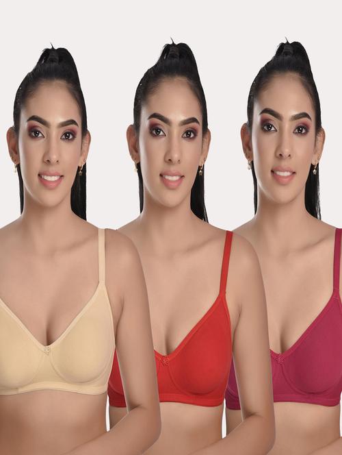 pack of 3 solid bras - 20611469 - Very Small Image - 1