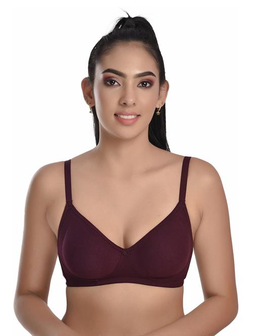 purple cotton blend regular bra - 20611481 - Very Small Image - 1