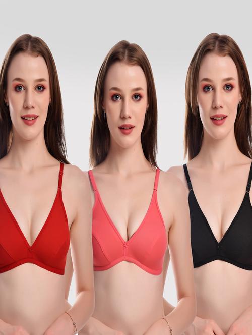 pack of 3 solid bras - 20611519 - Very Small Image - 1