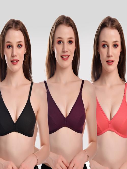 pack of 3 solid bras - 20611521 - Very Small Image - 1