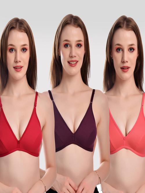 pack of 3 solid bras - 20611524 - Very Small Image - 1