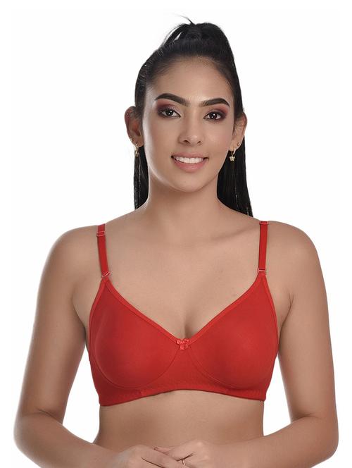 red cotton blend tshirt bra - 20611572 - Very Small Image - 1