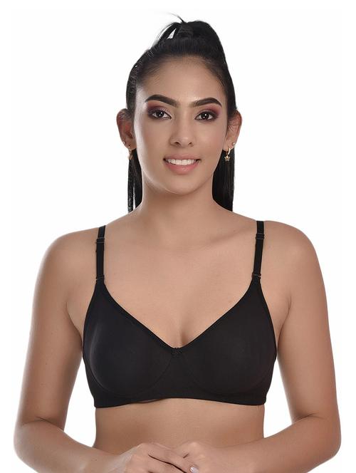 black cotton blend tshirt bra - 20611593 - Very Small Image - 1