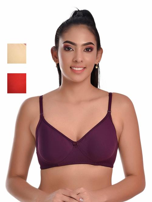 pack of 3 solid bras - 20611614 - Very Small Image - 1