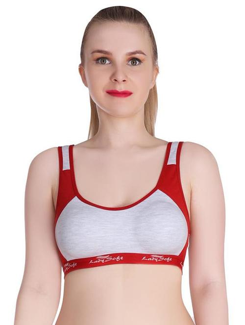 red cotton blend sports bra - 20611658 - Very Small Image - 1