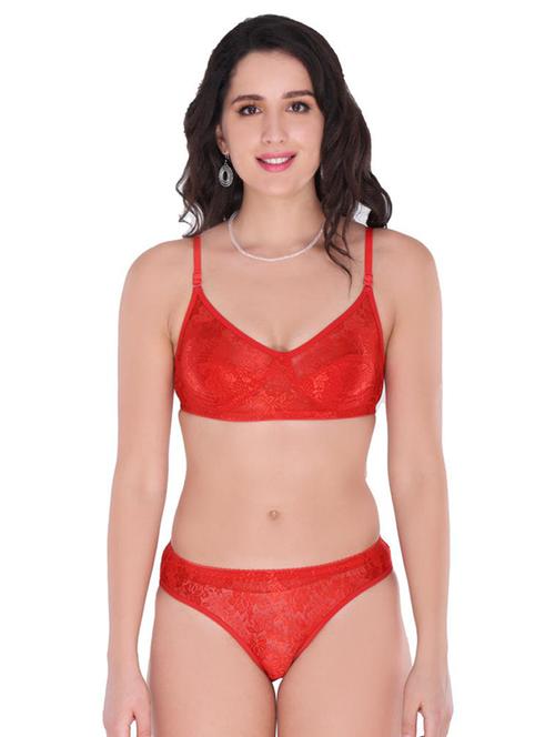 red net bras and panty set - 20611839 - Very Small Image - 1