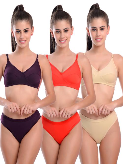 pack of 3 bras and panty set - 20611874 - Very Small Image - 1