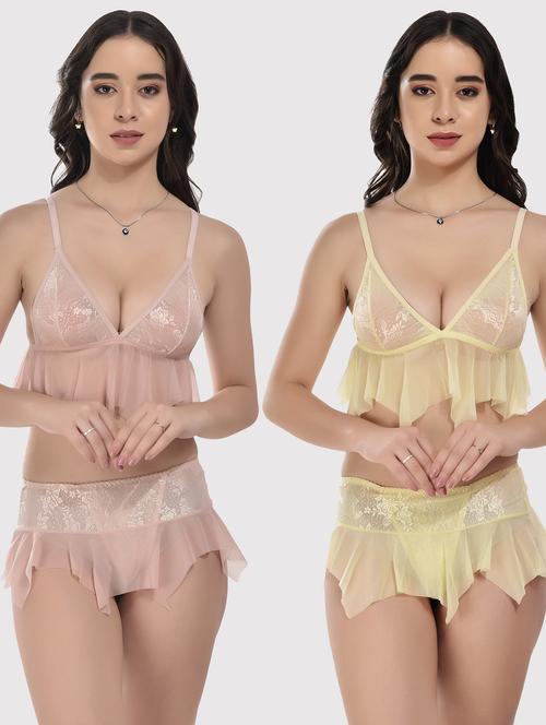 pack of 2 bralette and thongs set - 20611955 - Very Small Image - 1