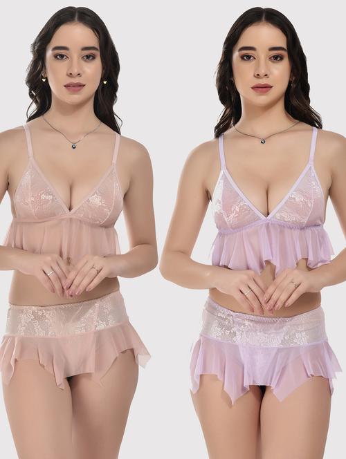 pack of 2 bralette and thongs set - 20611958 - Very Small Image - 1