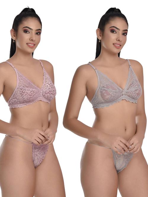 set of 2 bras and panty set - 20611985 - Very Small Image - 1