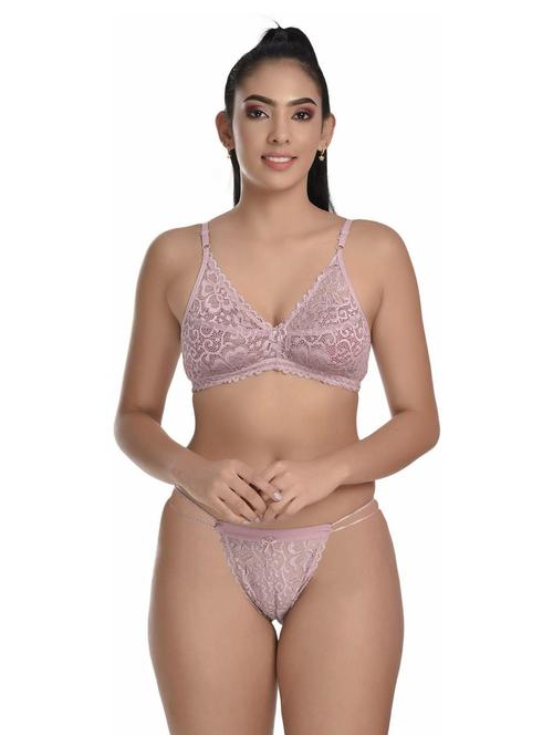 women lace detailed bra and thongs set - 20612053 - Very Small Image - 1