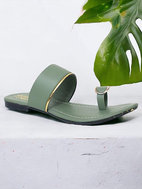 green synthetic one toe sandals - 20613951 - Very Small Image - 1