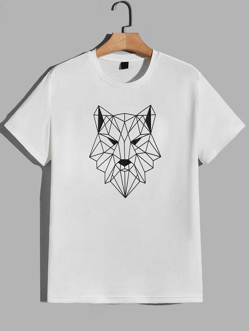 men white round neck front print t-shirt - 20614849 - Very Small Image - 1