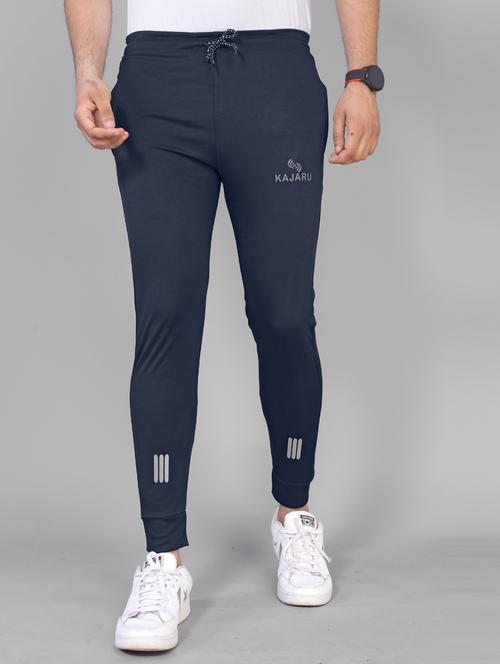 navy blue lycra blend ankle length track pant - 20616612 - Very Small Image - 1
