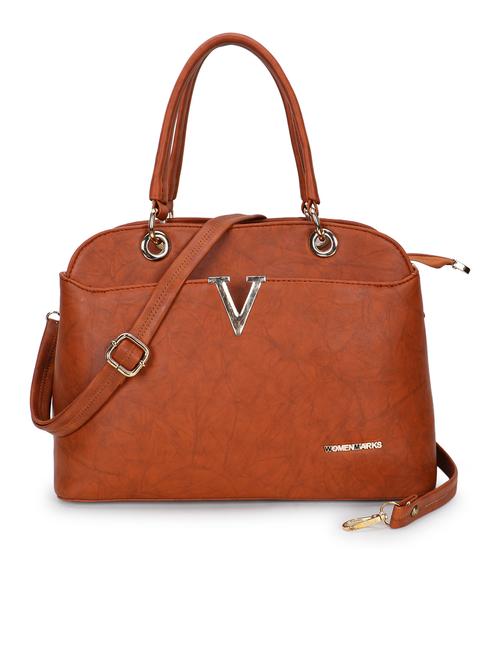 tan leatherette (pu) handbag - 20616881 - Very Small Image - 1