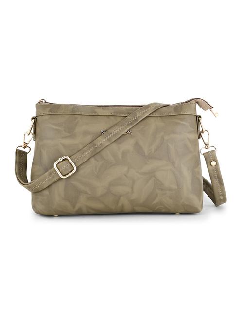 khaki leatherette (pu) sling bag - 20617229 - Very Small Image - 1