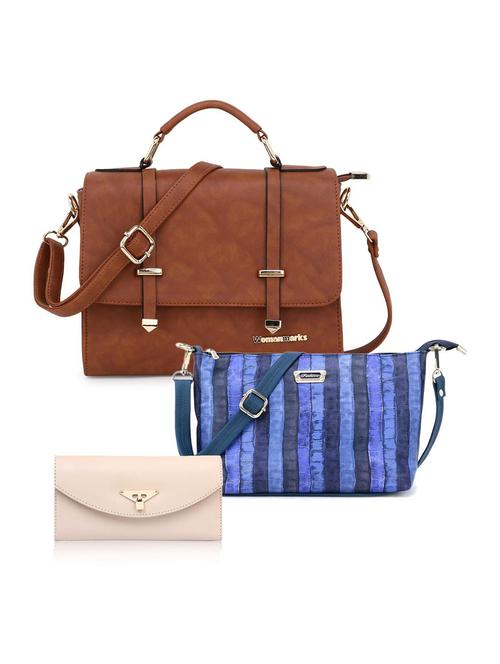 women 2 sling bags & 1 clutch combo (set of 3) - 20617269 - Very Small Image - 1