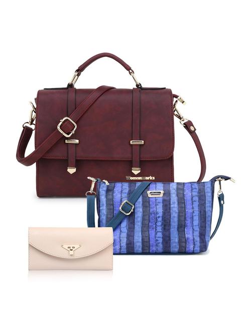 women 2 sling bags & 1 clutch combo (set of 3) - 20617270 - Very Small Image - 1