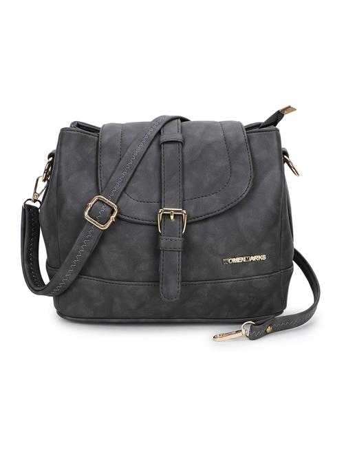 grey leatherette (pu) sling bag - 20617431 - Very Small Image - 1