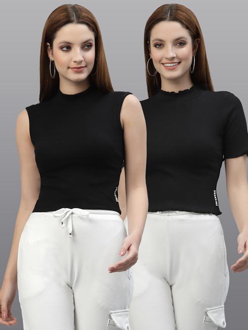 women set of 2 black casual top - 20617718 - Very Small Image - 1