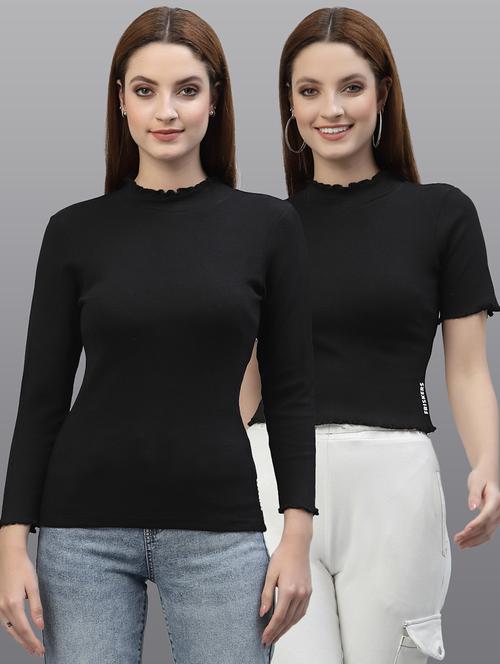 women set of 2 black casual top - 20617733 - Very Small Image - 1