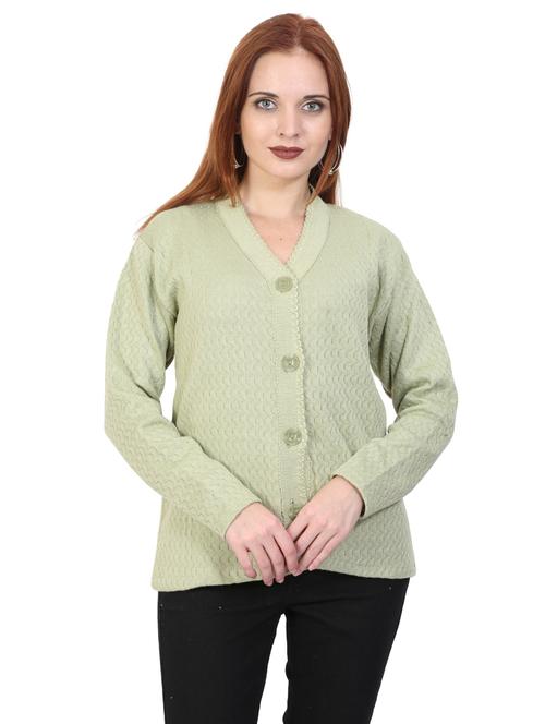 green wool cardigan - 20618442 - Very Small Image - 1