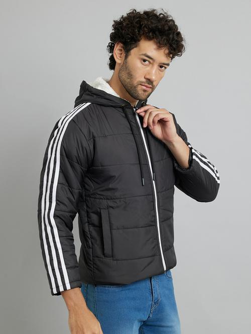 men black hooded neck jacket - 20620495 - Very Small Image - 1