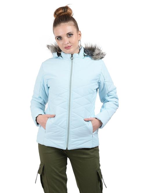 women purist blue solid quilted jacket - 20620565 - Very Small Image - 1