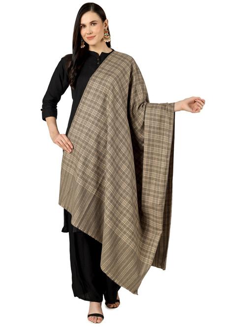 brown checkered shawl - 20621227 - Very Small Image - 1