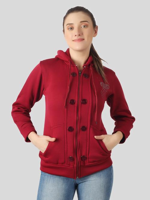 maroon long sleeve hooded sweatshirt - 20621656 - Very Small Image - 1