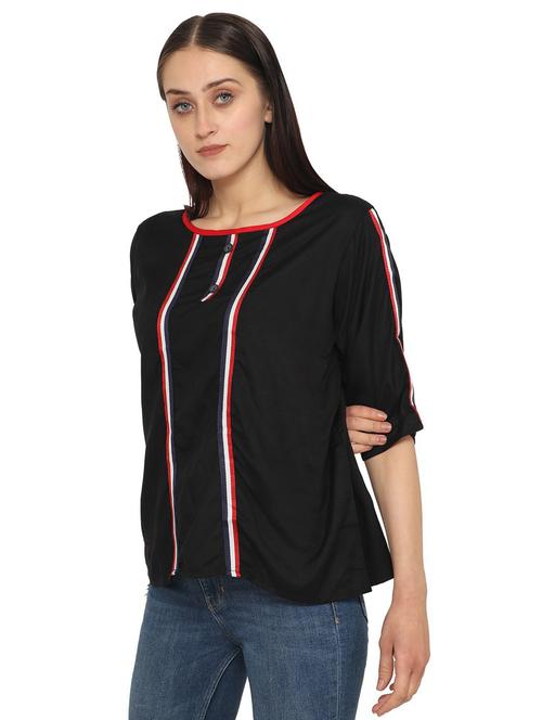 women black solid regular top - 20621758 - Very Small Image - 1