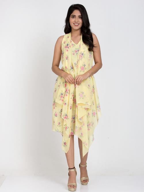 women floral printed layered dress - 20621795 - Very Small Image - 1