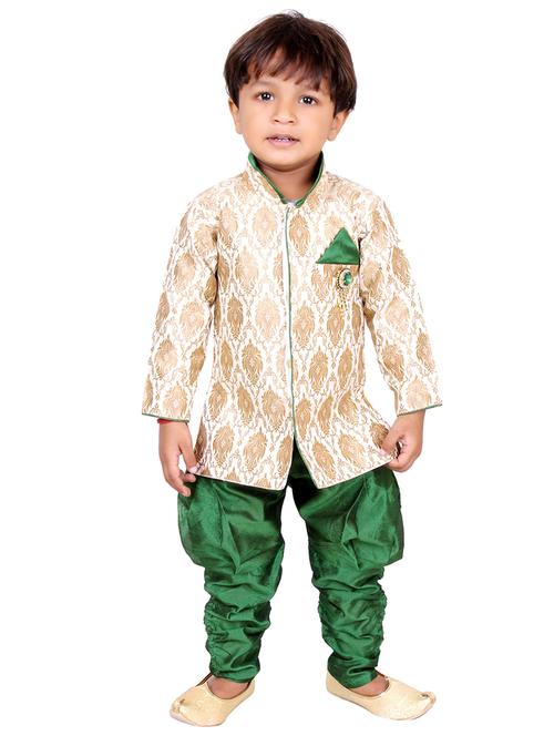 off white self design sherwani set - 20621942 - Very Small Image - 1