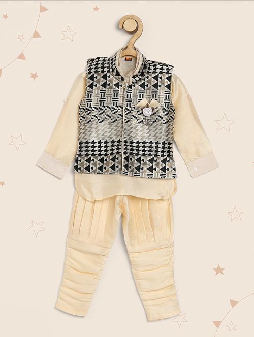 black self design sherwani set - 20622030 - Very Small Image - 1