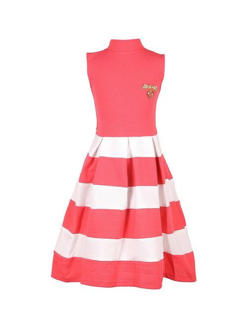 girls mock neck striped frock - 20622041 - Very Small Image - 1