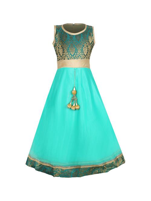 green self design detailed party gown - 20622070 - Very Small Image - 1