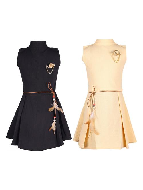 girls pack of 2 solid frocks - 20622126 - Very Small Image - 1