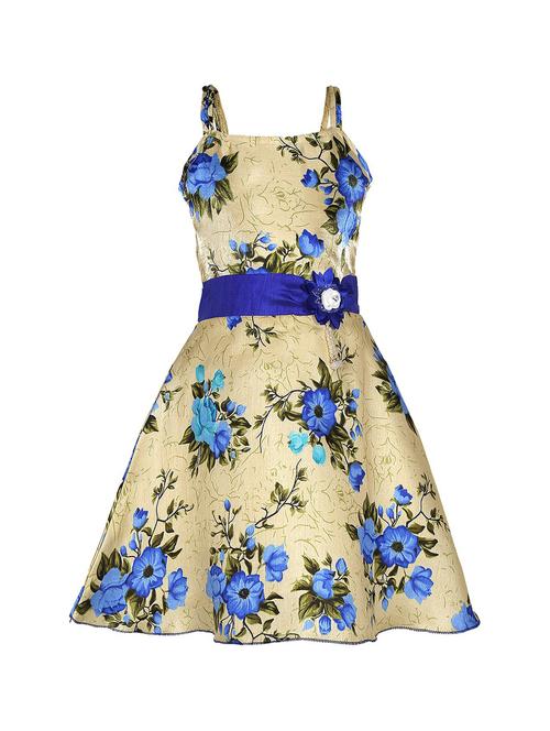 girls square neck floral printed frock - 20622233 - Very Small Image - 1