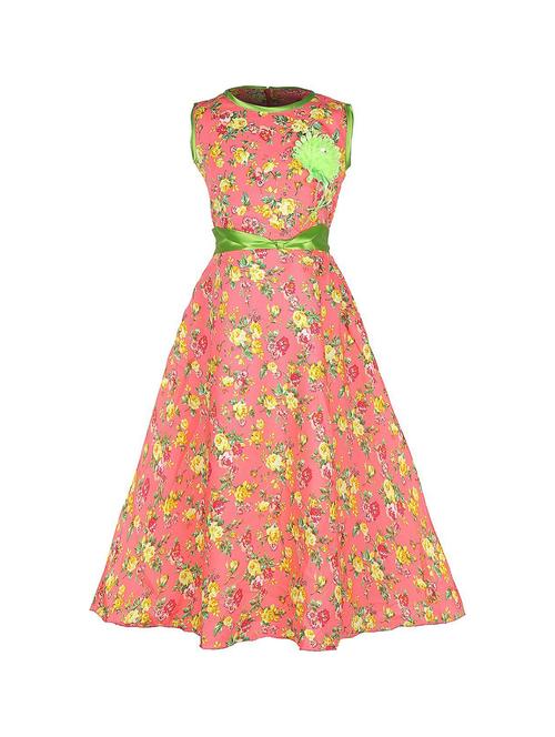 pink floral printed detailed gown - 20622272 - Very Small Image - 1