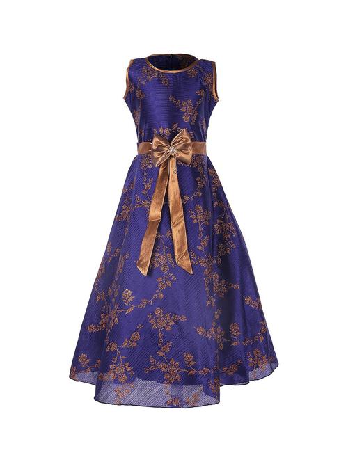 girls floral sleeveless long party gown - 20622296 - Very Small Image - 1
