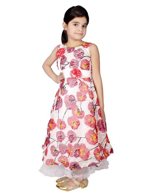 kids white printed sleeveless dress - 20622431 - Very Small Image - 1