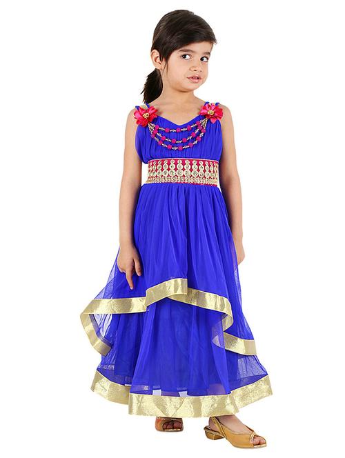 kids blue detailed dress - 20622441 - Very Small Image - 1