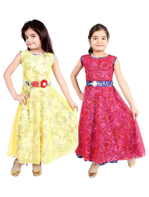 girls pack of 2 sleeveless long gown - 20622478 - Very Small Image - 1