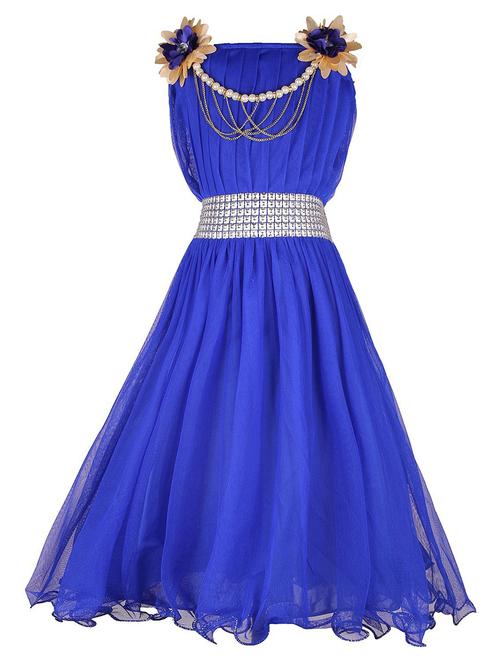 kids blue detailed gown - 20622497 - Very Small Image - 1