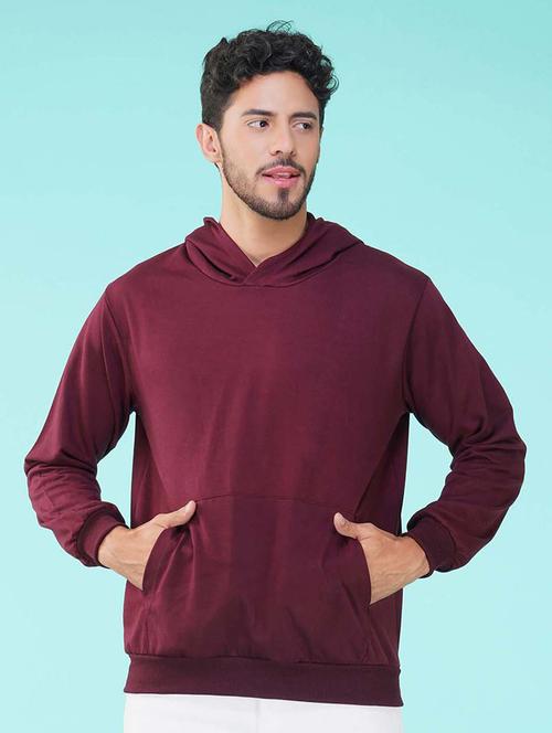 maroon back print hooded sweatshirt - 20623620 - Very Small Image - 1