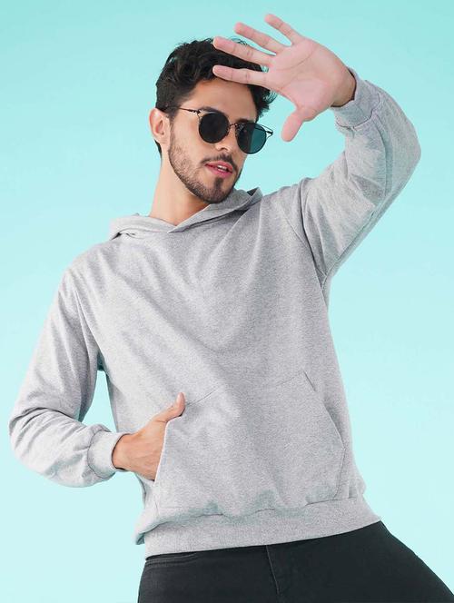 grey back print hooded sweatshirt - 20623634 - Very Small Image - 1