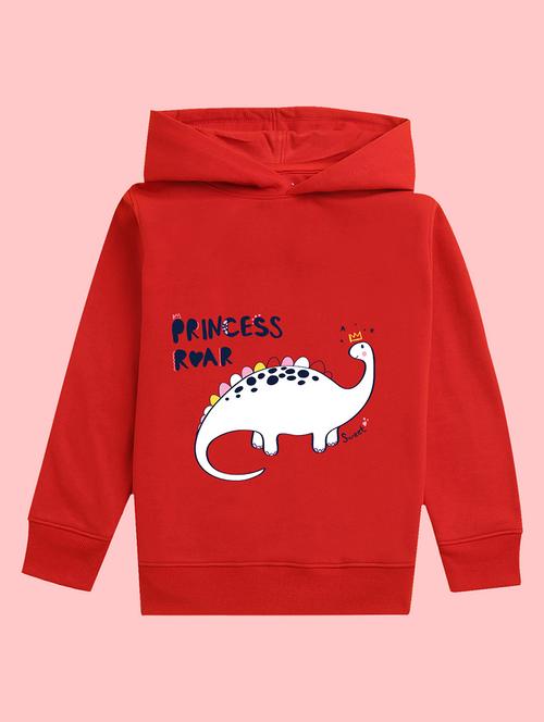 kids red graphic printed hooded sweatshirt - 20623708 - Very Small Image - 1