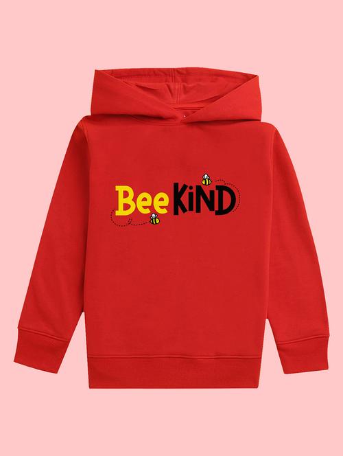 kids red chest printed hooded sweatshirt - 20623718 - Very Small Image - 1