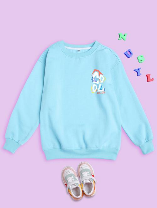 light blue fleece graphic sweatshirt - 20623776 - Very Small Image - 1